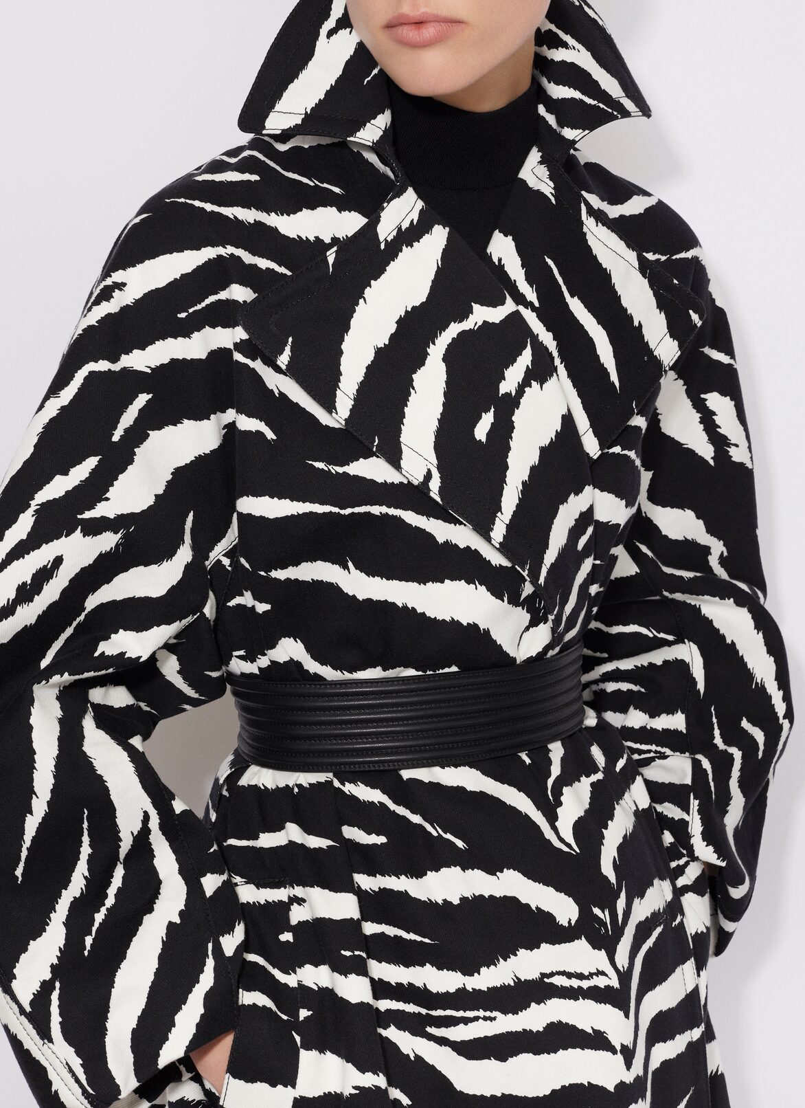 ANIMAL DENIM TRENCH ALAÏA BLACK ANIMAL DENIM TRENCH
